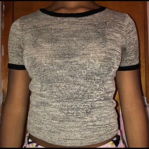 Grey and black owl shirt